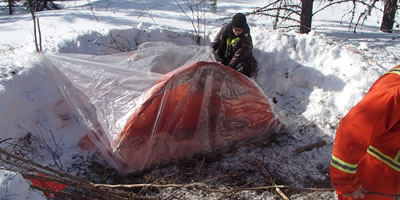 Building a Single Super Shelter in Winter